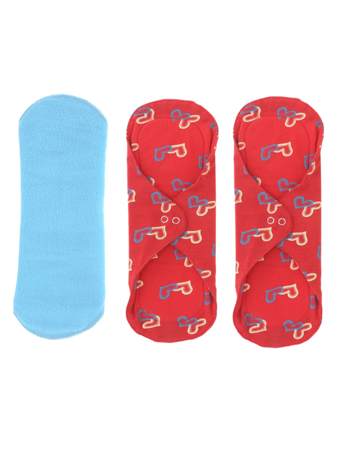 

CareDone Set Of 3 Leak Proof Reusable Sanitary Cloth Pads, Blue
