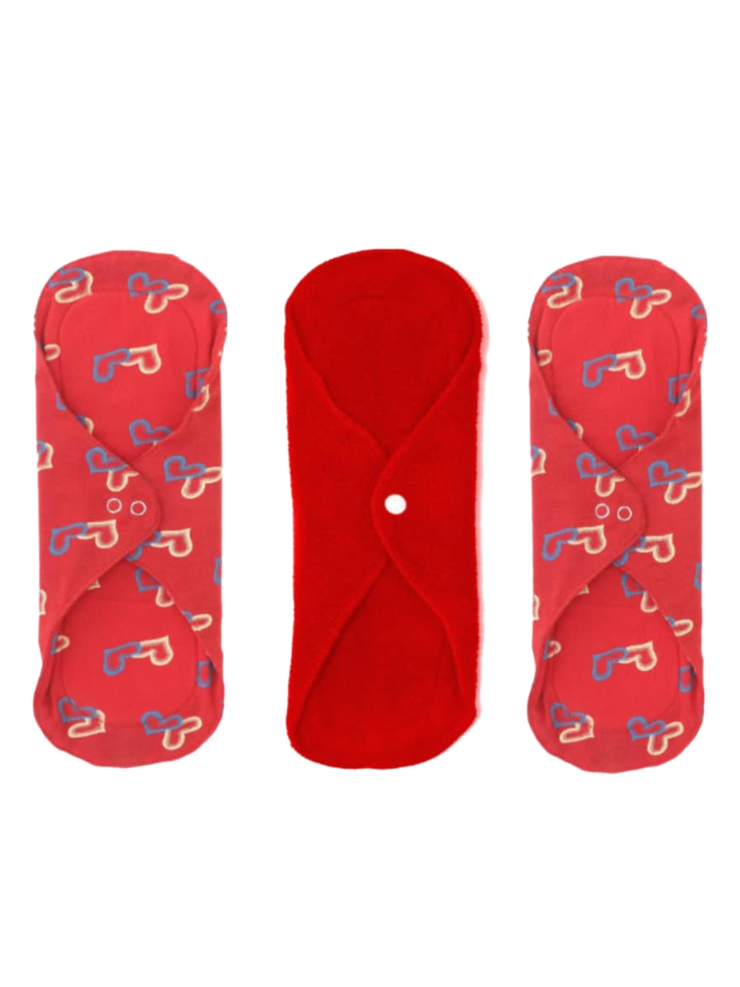 

CareDone Set Of 3 Leak Proof Reusable Sanitary Cloth Pads, Red