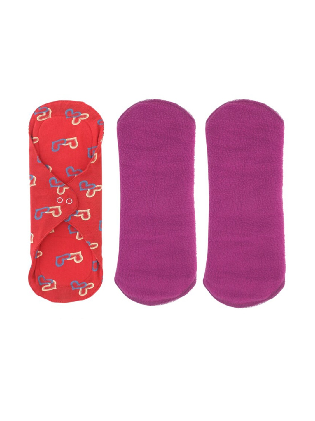 

CareDone Set Of 3 Leak Proof Reusable Sanitary Cloth Pads, Purple