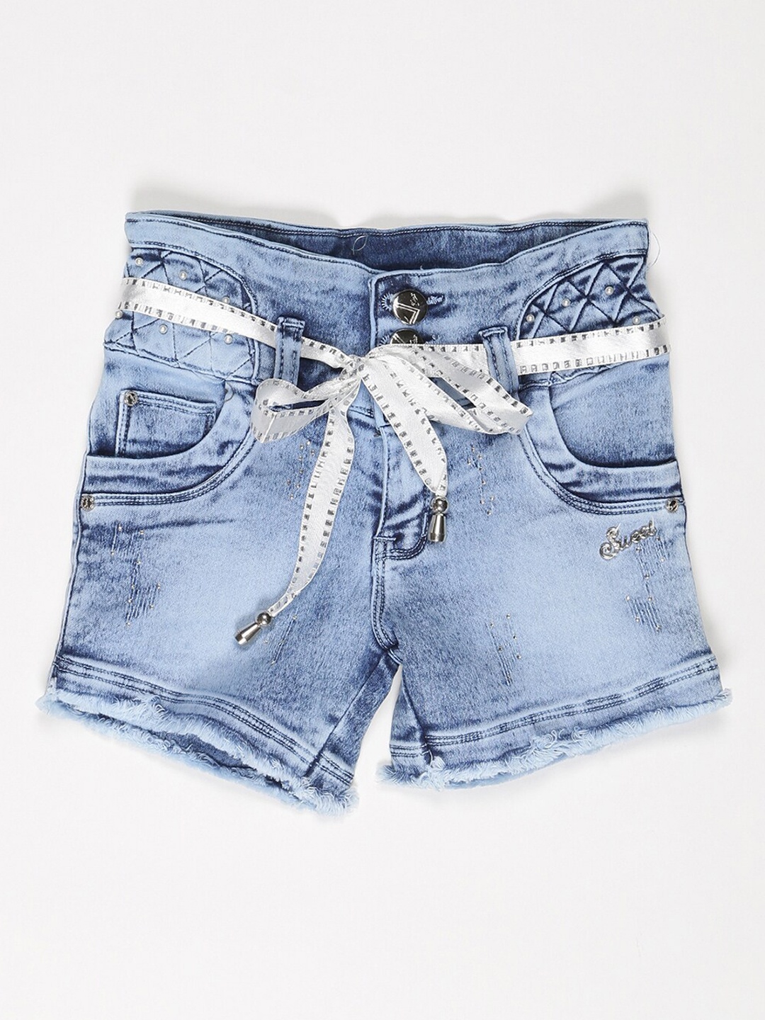 

V2 Value & Variety Girls Washed Denim Shorts, Blue