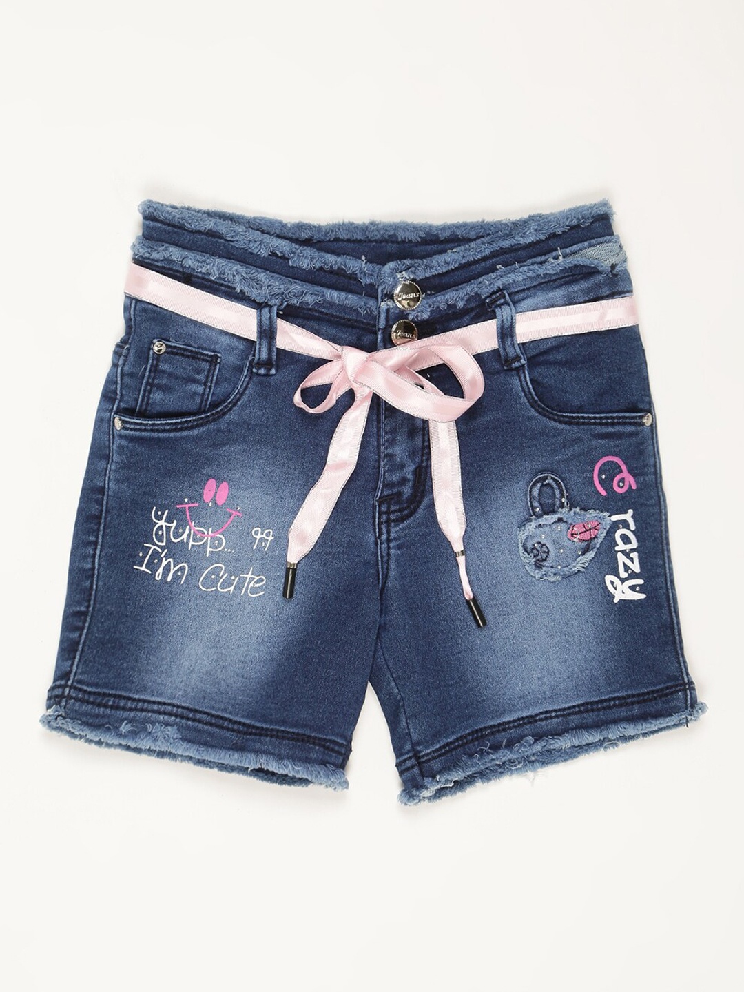 

V2 Value & Variety Girls Washed Denim Shorts, Blue
