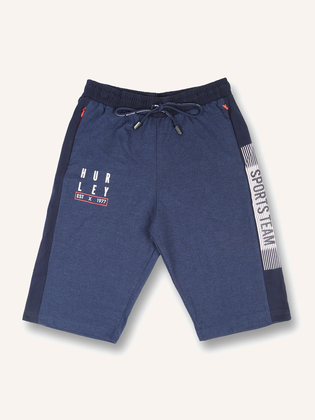 

V2 Value & Variety Boys Typography Printed Cotton Shorts, Blue