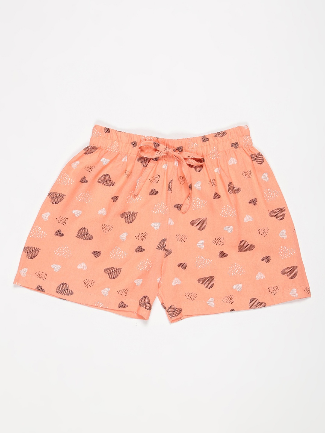 

V2 Value & Variety Girls Printed Cotton Shorts, Peach