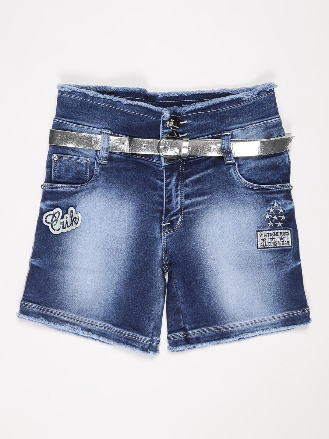 

V2 Value & Variety Girls Washed Cotton Denim Shorts, Blue
