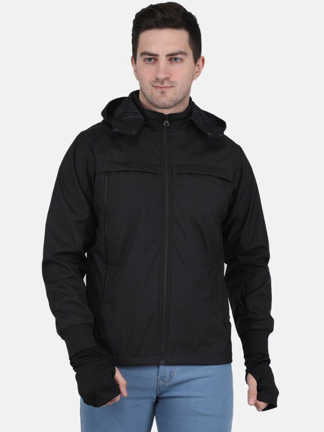 

Monte Carlo Men Hooded Biker Jacket, Black