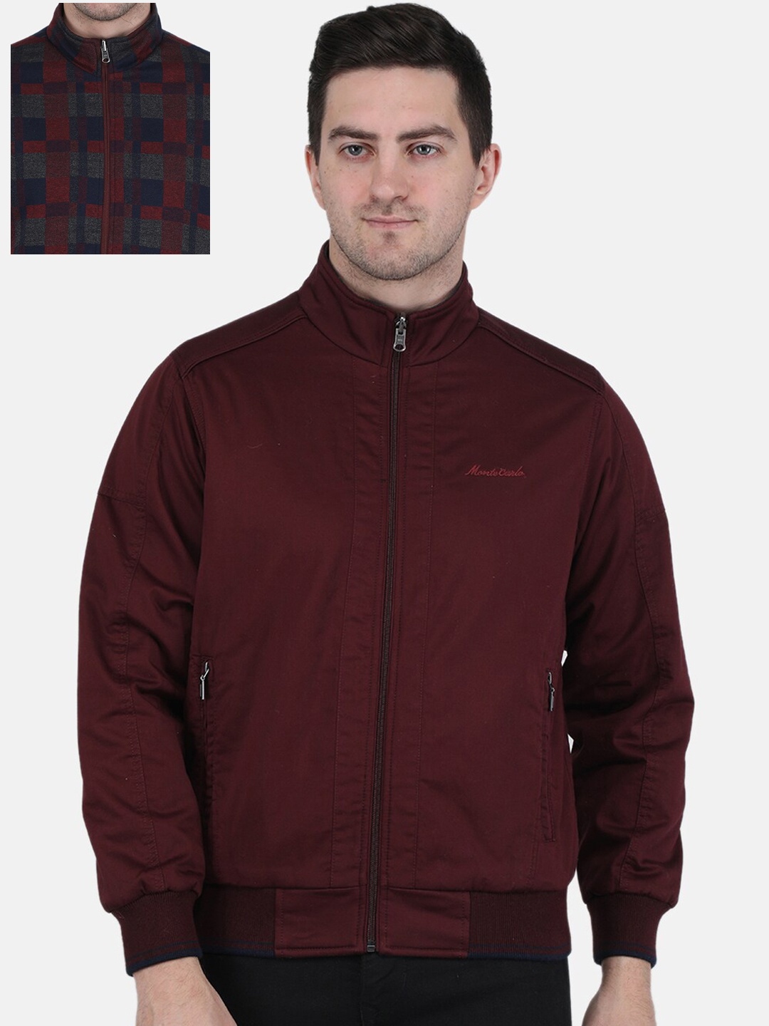 

Monte Carlo Men Reversible Bomber Jacket, Red