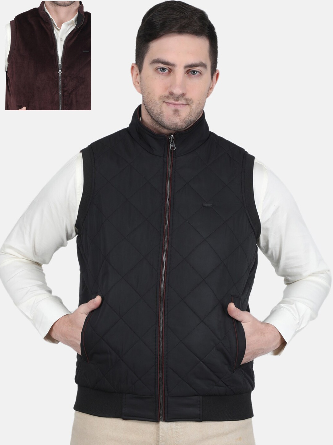 

Monte Carlo Men Reversible Quilted Jacket, Black