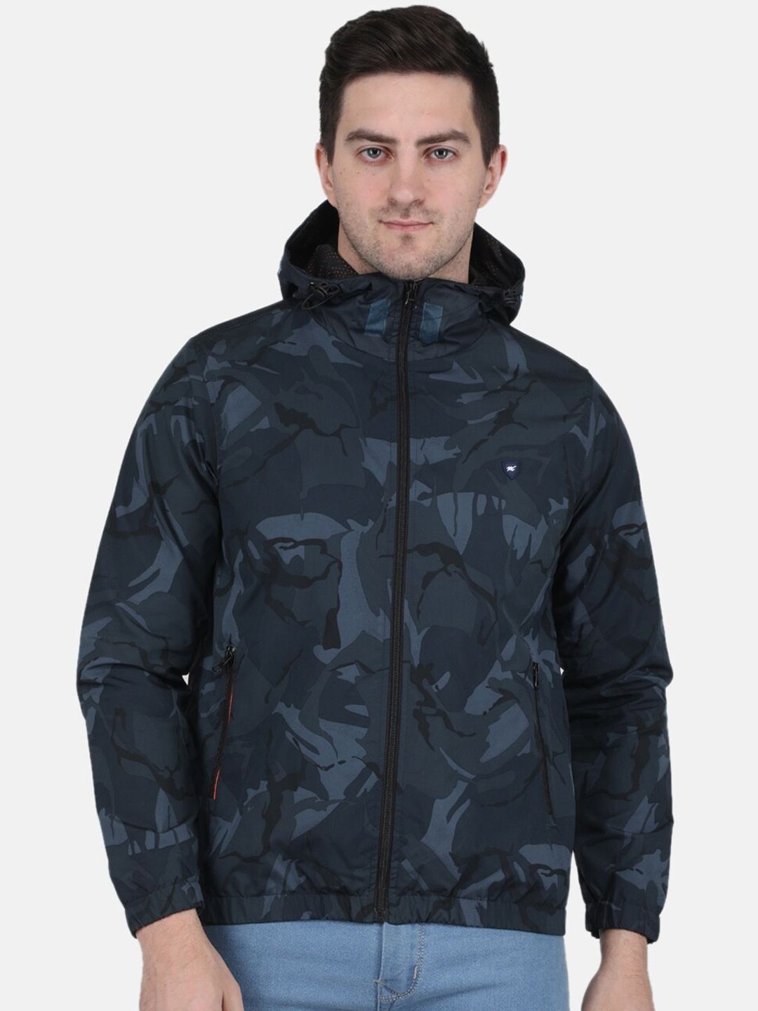 

Monte Carlo Men Camouflage Hooded Bomber Jacket, Blue