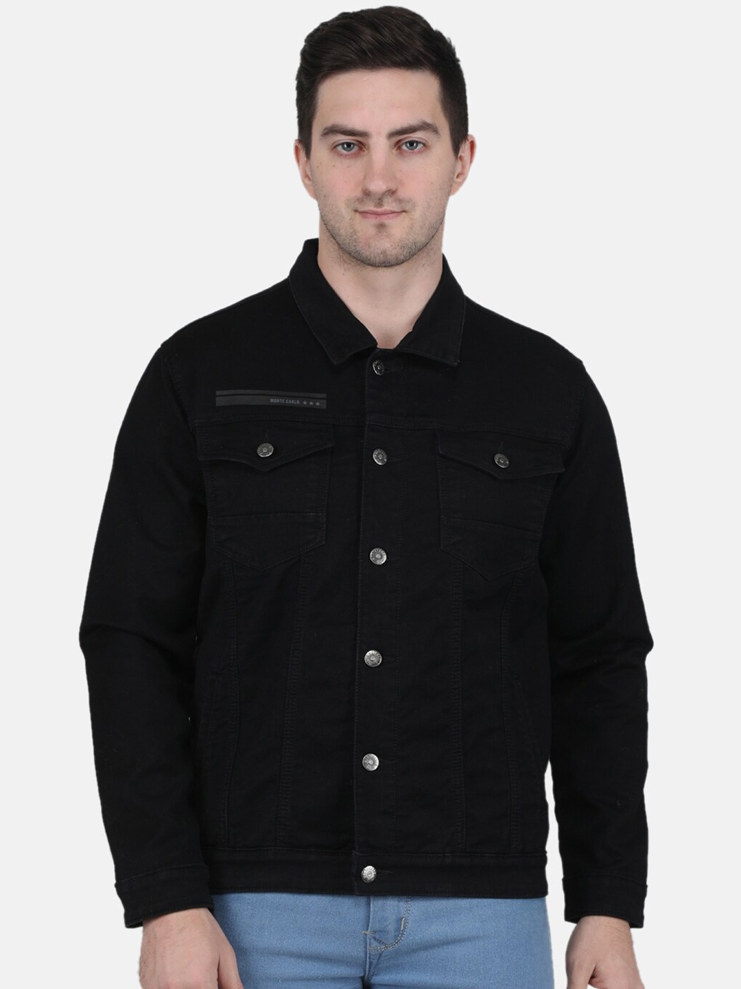 

Monte Carlo Men Cotton Denim Jacket, Black