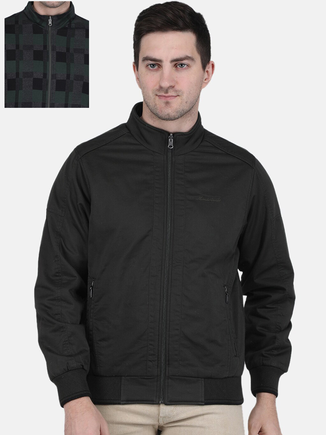 

Monte Carlo Men Reversible Bomber Jacket, Green