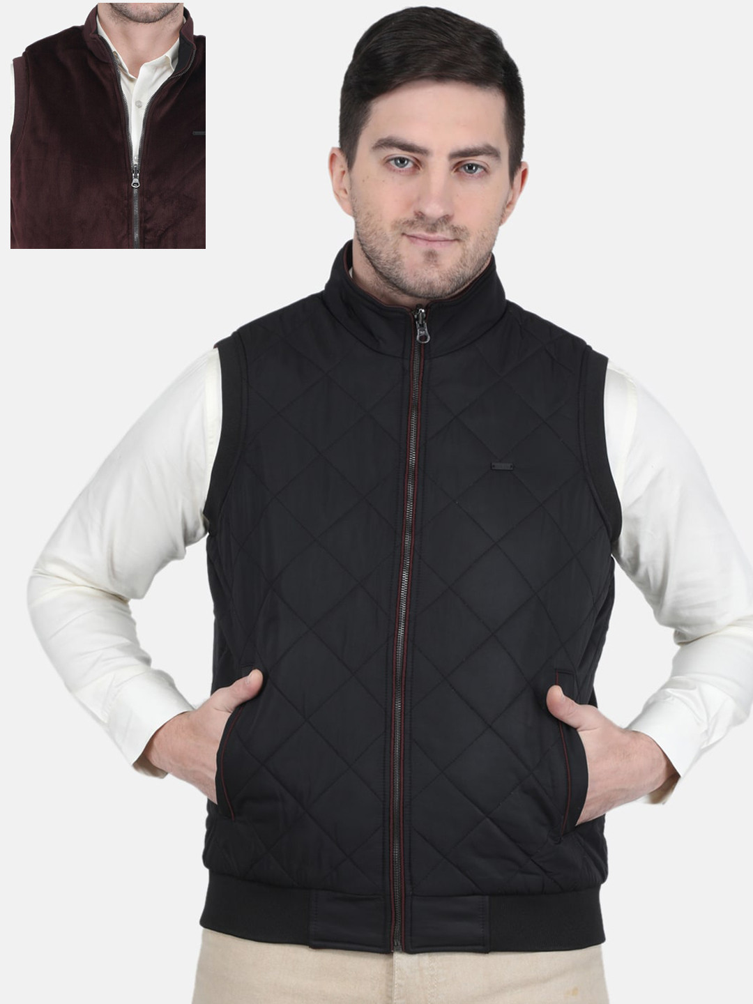 

Monte Carlo Men Reversible Bomber Jacket, Black