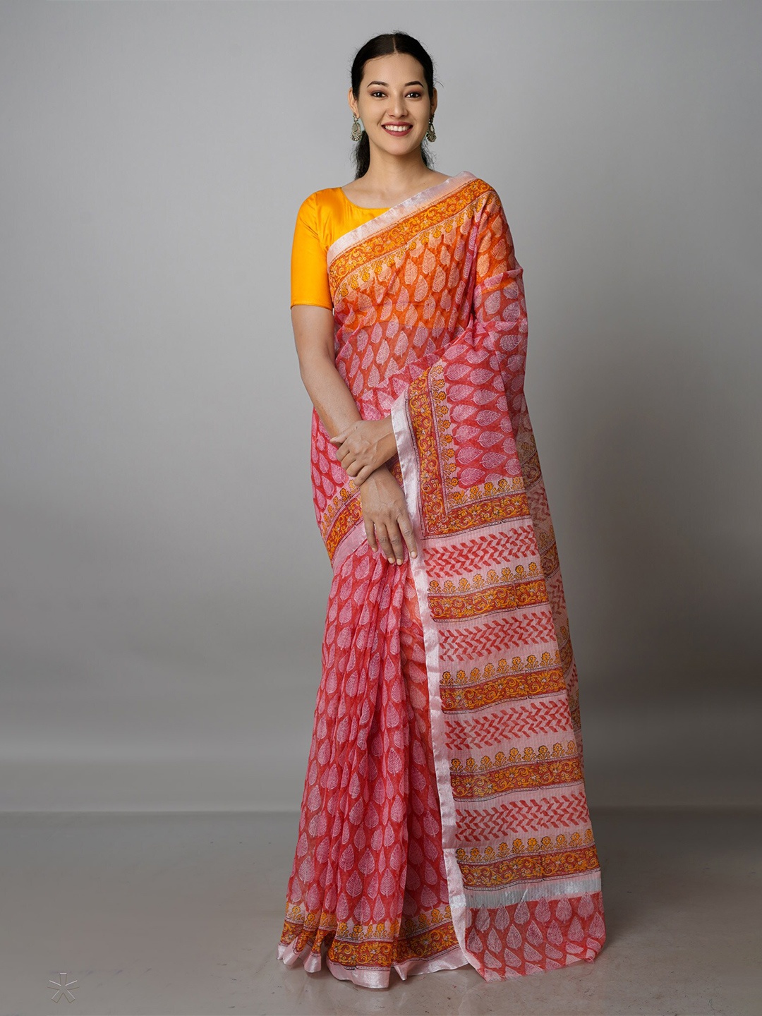 

Unnati Silks Ethnic Motifs Pure Cotton Kota Saree, Red