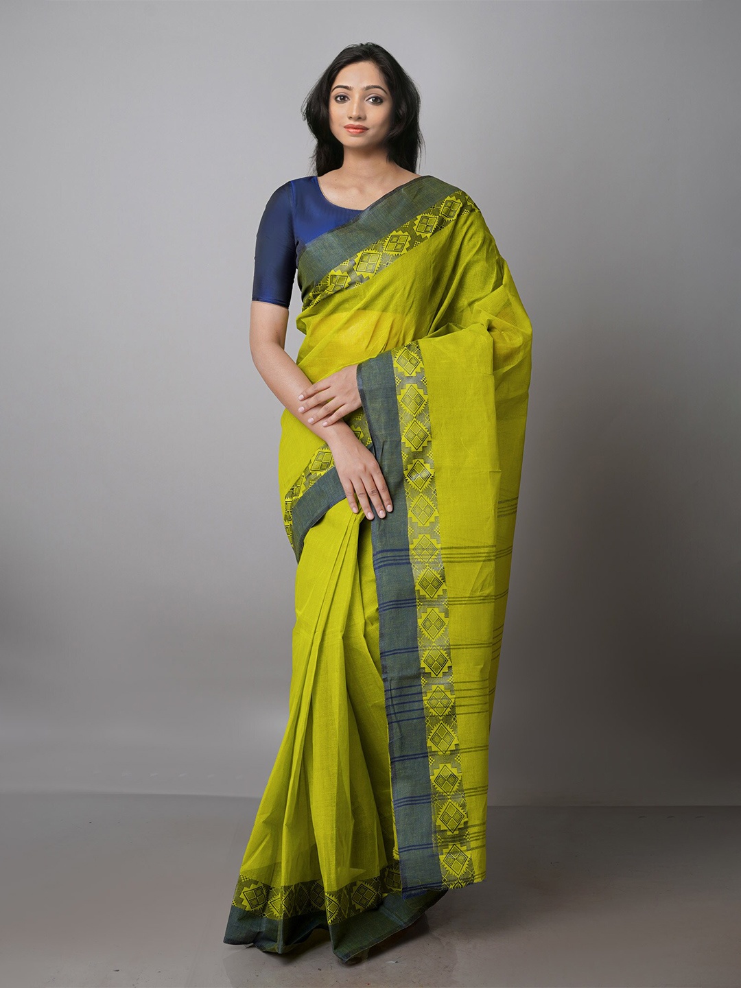 

Unnati Silks Pure Cotton Taant Saree, Green
