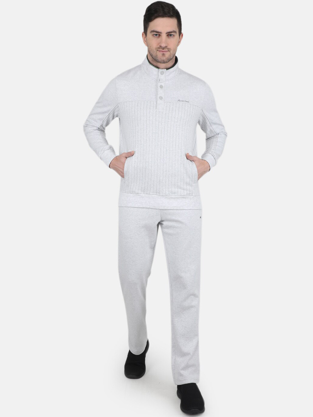 

Monte Carlo Men Solid Fleece Tracksuits, Grey