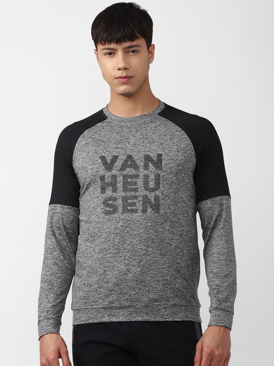 

Van Heusen Flex Men Printed Sports Sweatshirt, Grey
