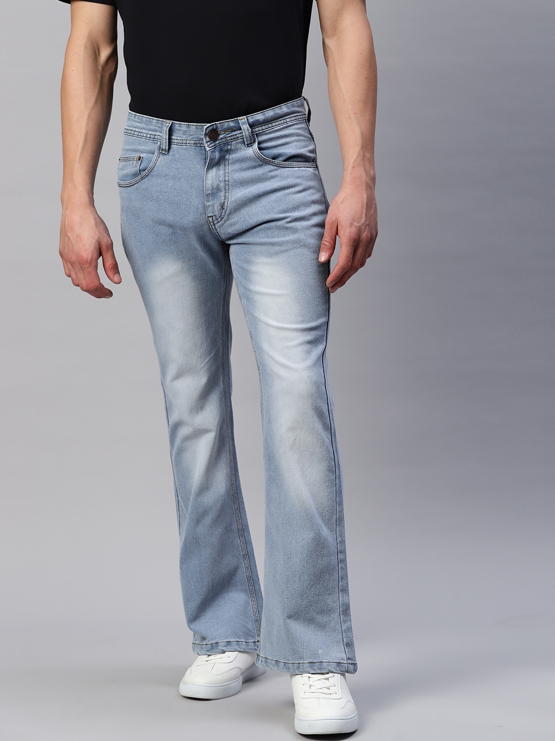 

PARIS HAMILTON Men Bootcut Stretchable Retro Denims Jeans, Blue