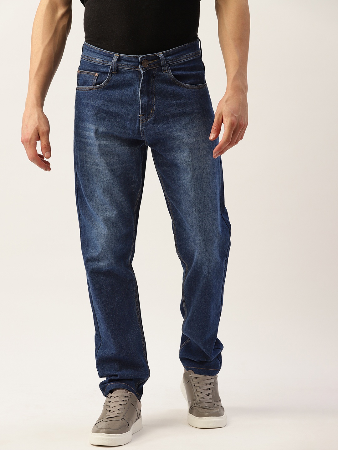 

PARIS HAMILTON Men Relaxed Fit Stretchable Retro Denims Jeans, Blue