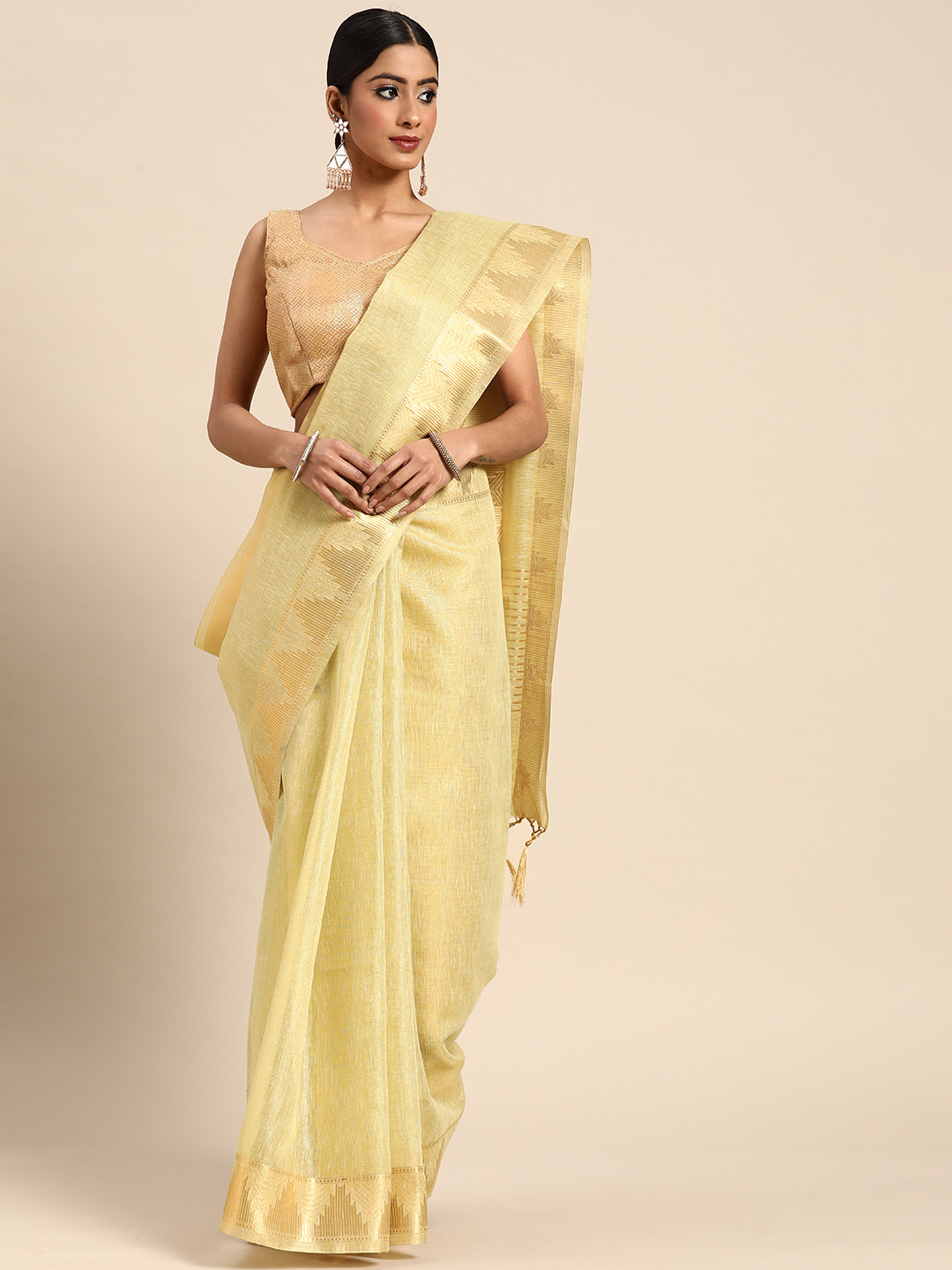 

all about you Woven Design Saree, Green