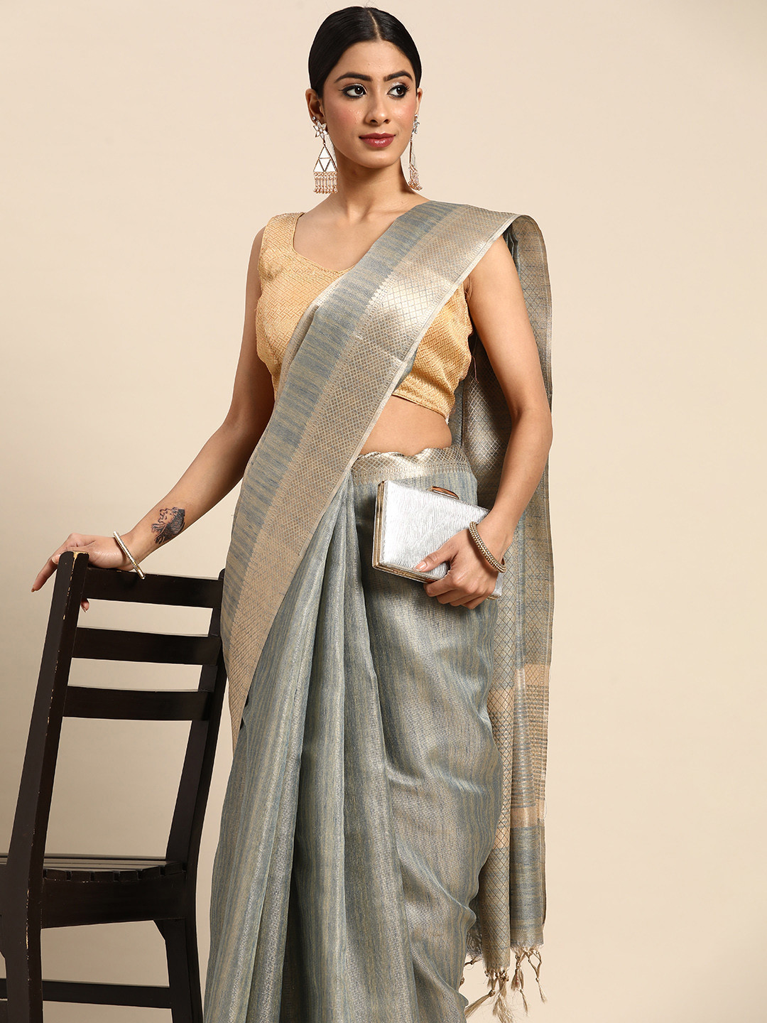 

all about you Solid Saree, Blue