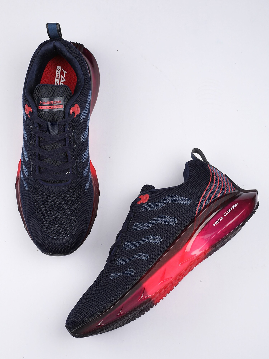 

ABROS Men Lace-Ups Mesh Running Sports Shoes, Navy blue