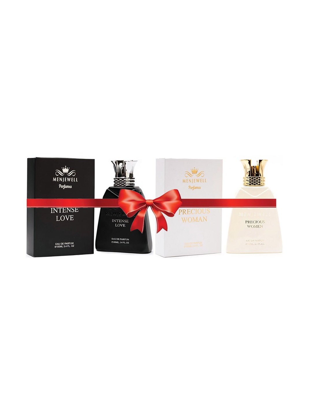 

Menjewell Set of Intense Love & Precious Women Premium Luxury Eau De Parfum - 100 ml each, Black