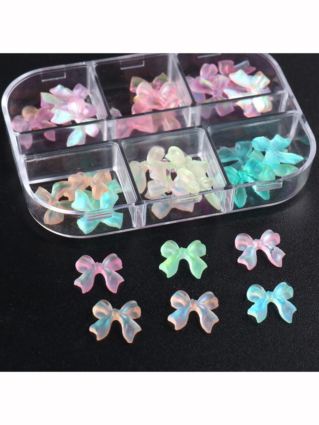 

S.A.V.I. 6 Grids DIY 3D Bow Nail Art Aurora Decoration Accessories, Multi