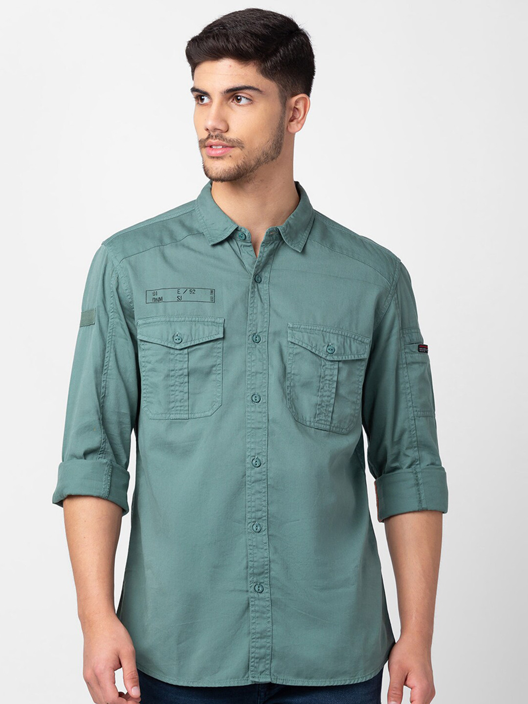 

SPYKAR Men Slim Fit Casual Shirt, Green