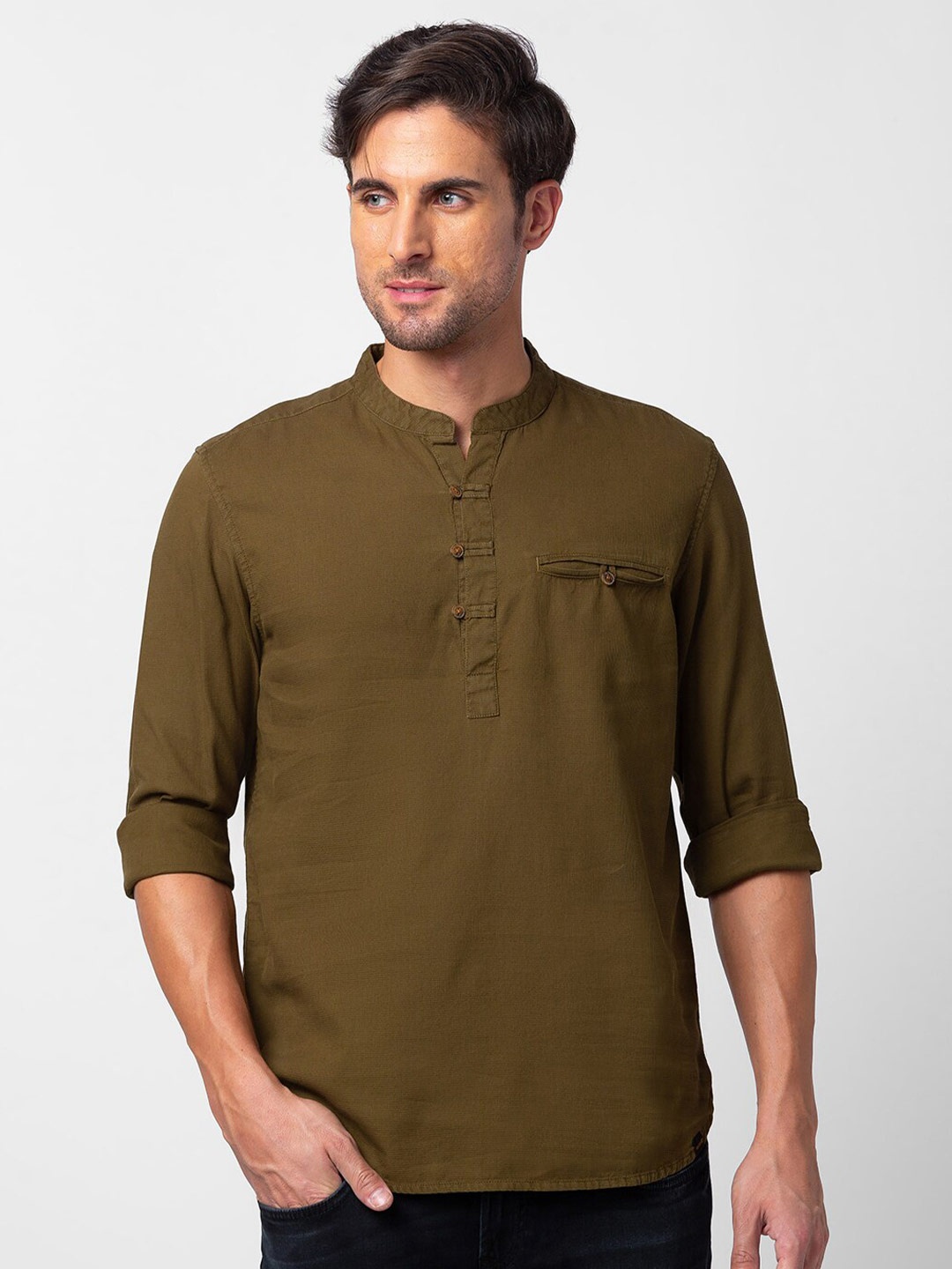 

SPYKAR Men Slim Fit Casual Shirt, Green