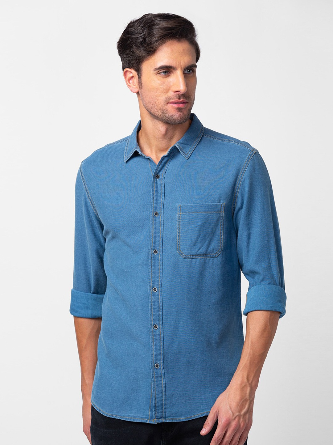 

SPYKAR Men Slim Fit Casual Shirt, Blue