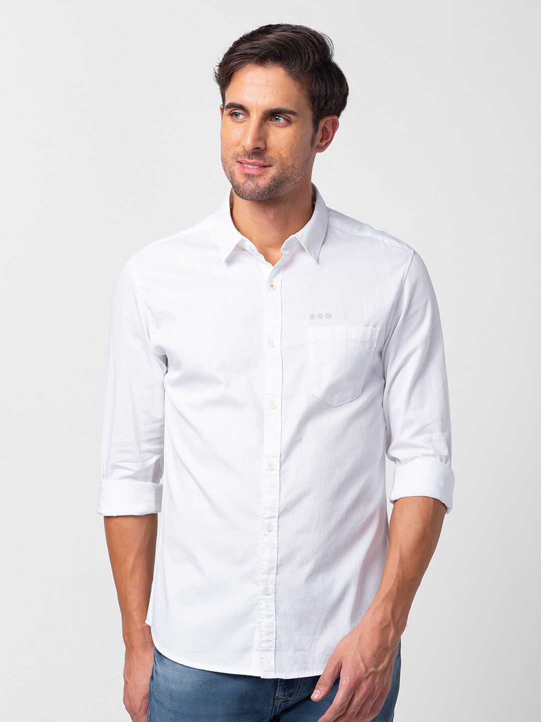 

SPYKAR Men Slim Fit Casual Shirt, White