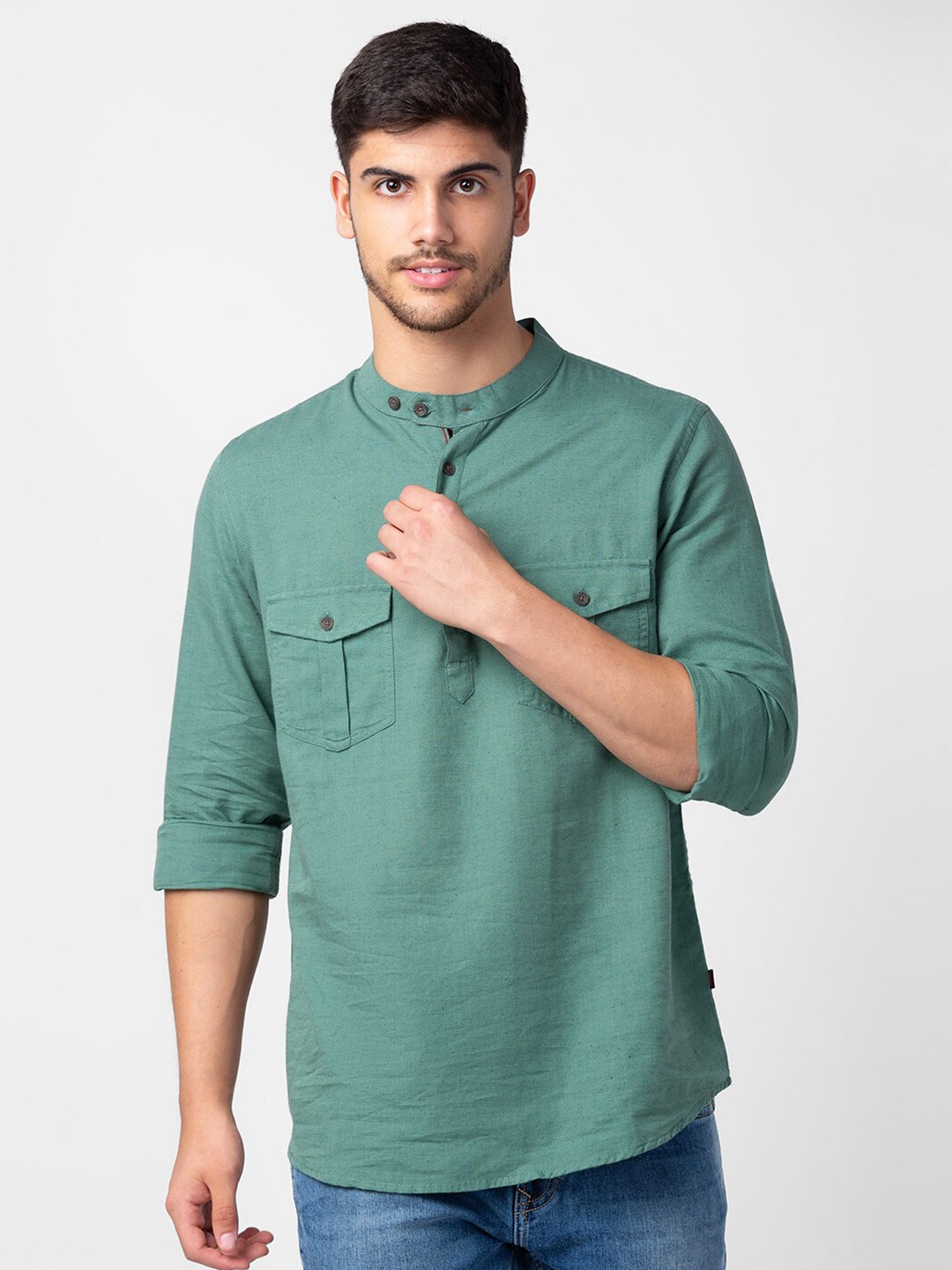 

SPYKAR Men Solid Casual Shirt, Green