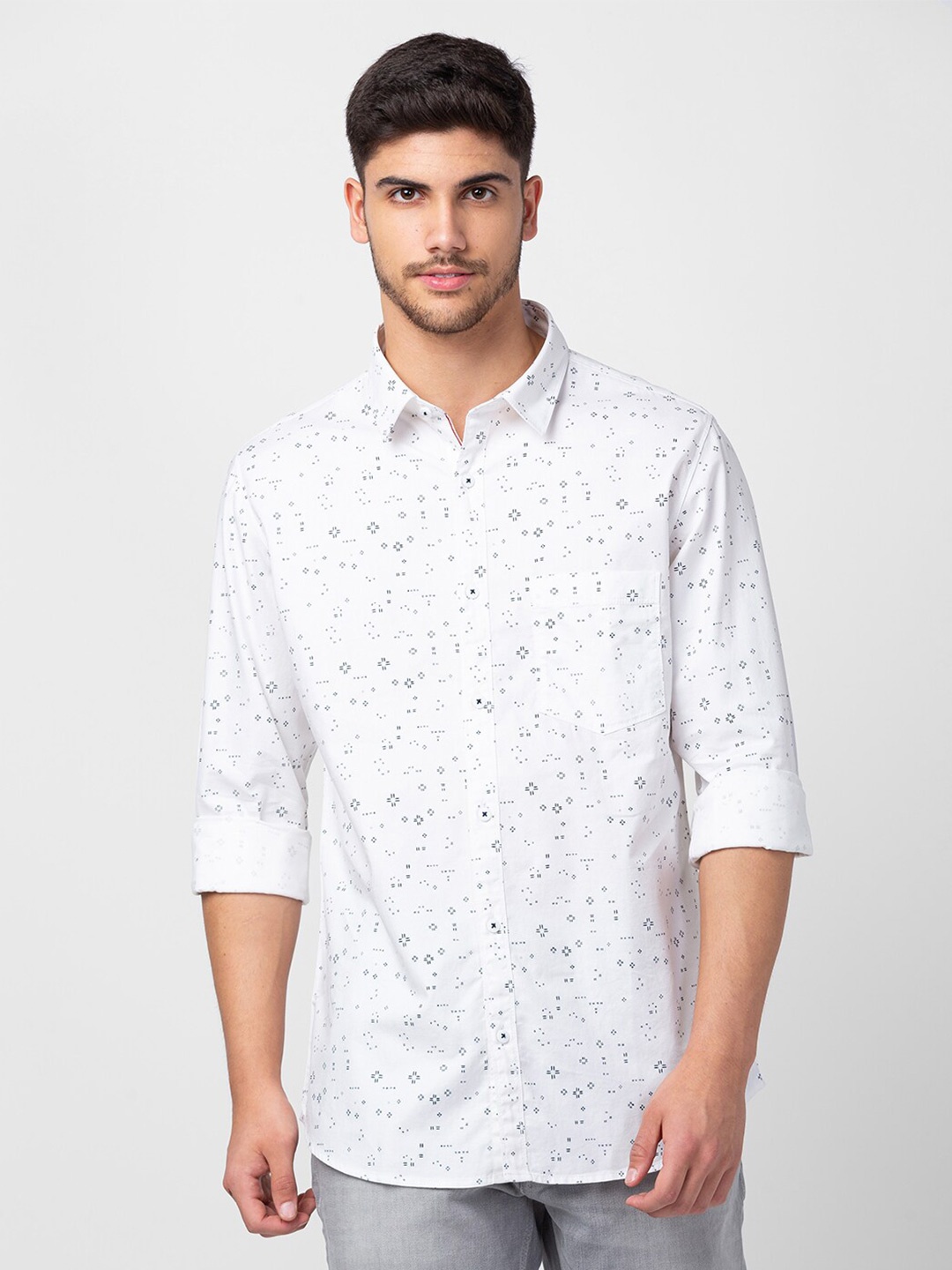 

SPYKAR Men Printed Casual Shirt, White