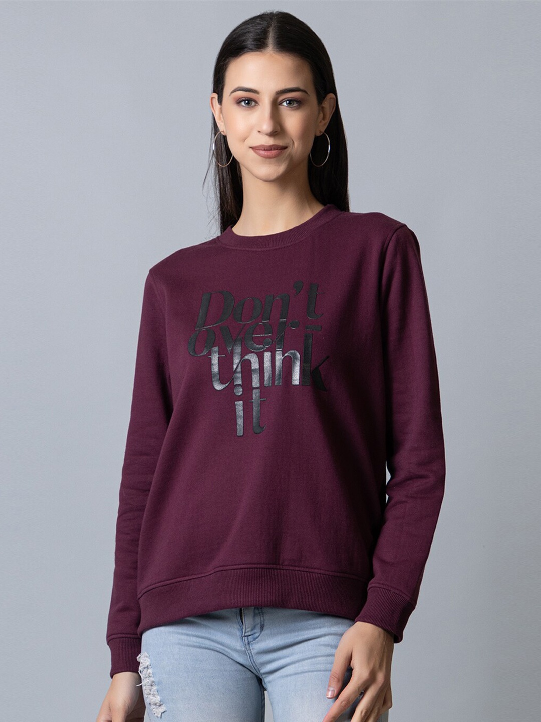 

Club York Women Cotton Sweatshirt, Maroon