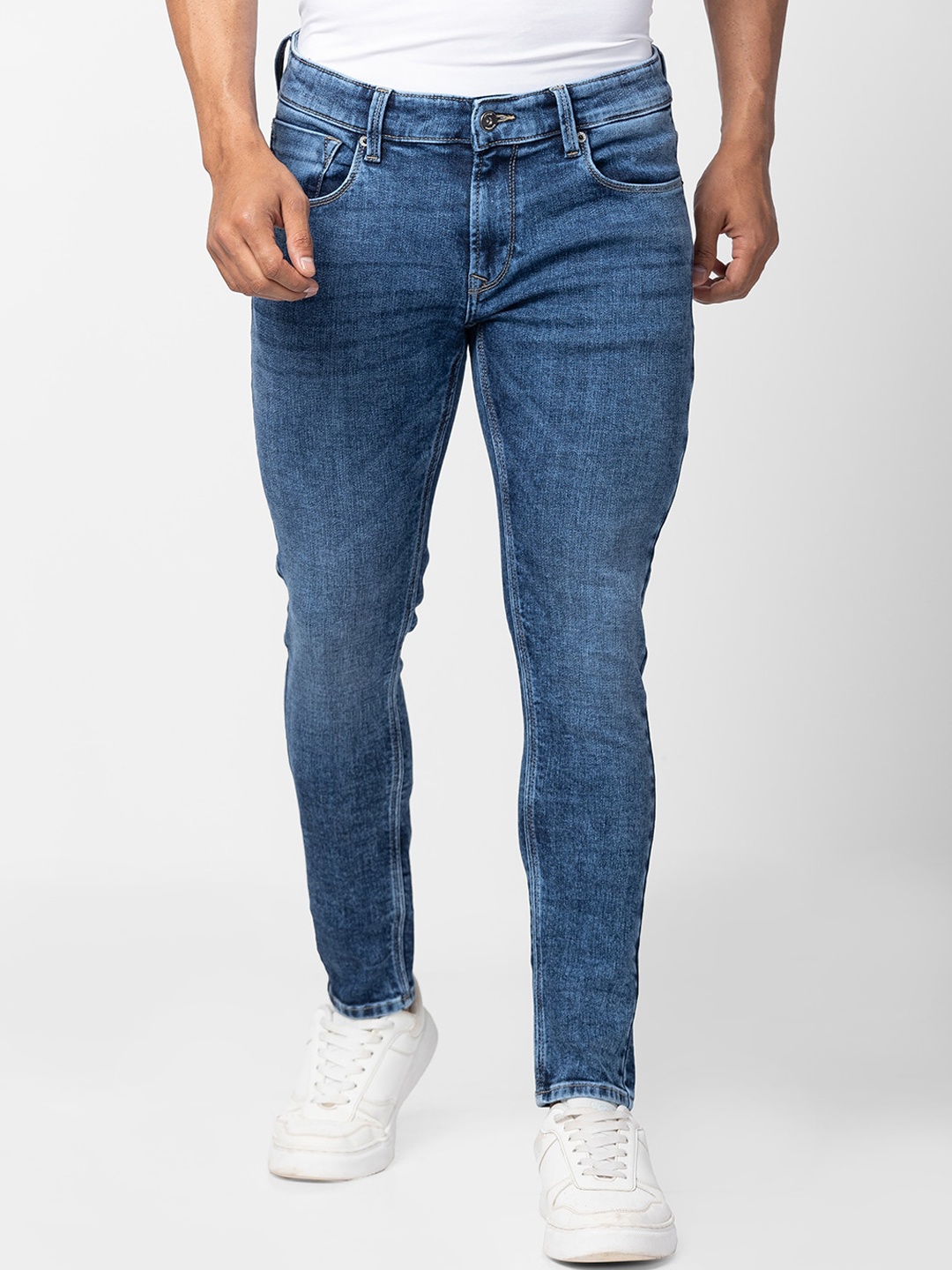 

SPYKAR Men Slim Fit Heavy Fade Stretchable Cotton Jeans, Blue