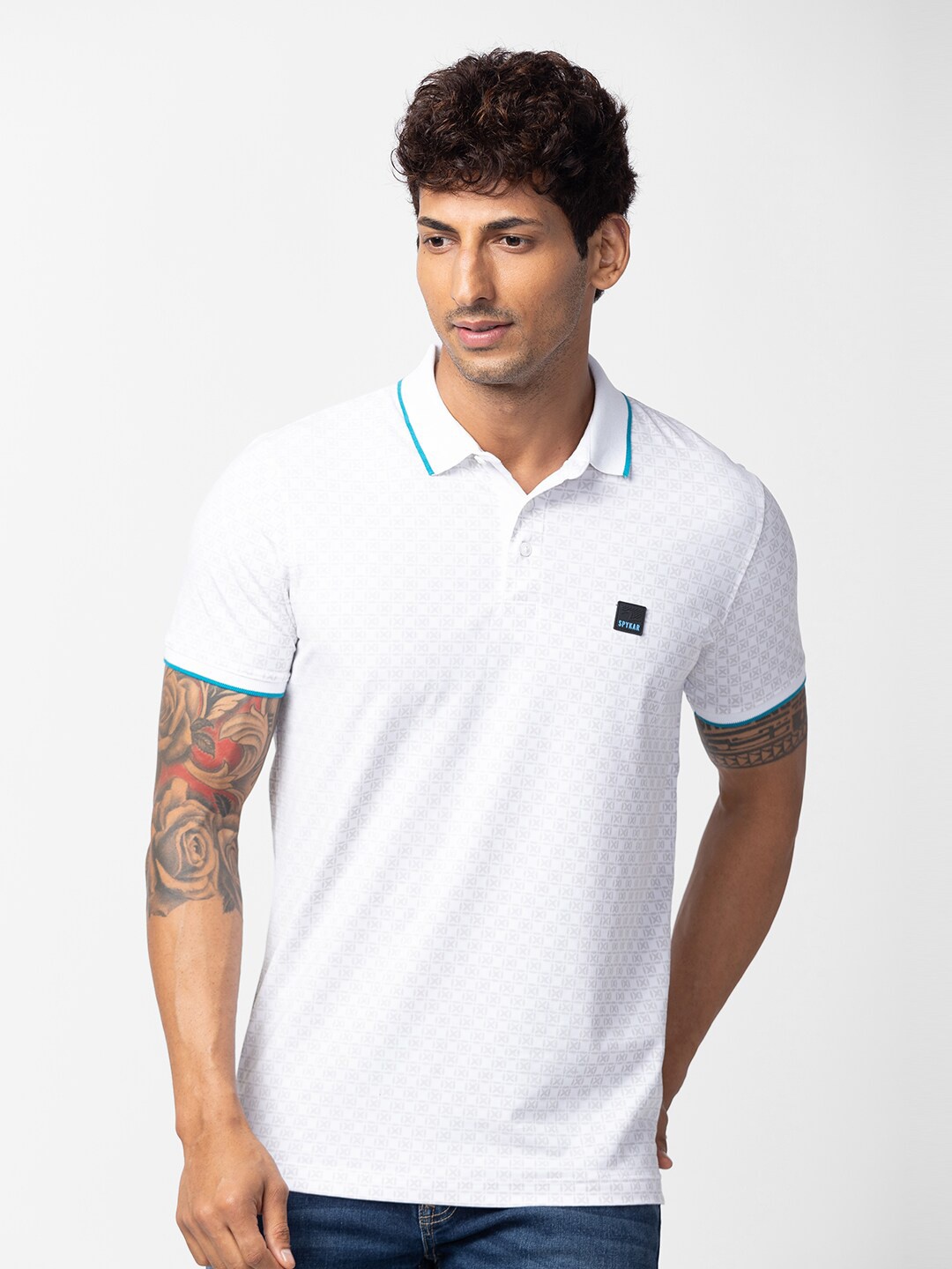 

SPYKAR Men Polo Collar Slim Fit T-shirt, White