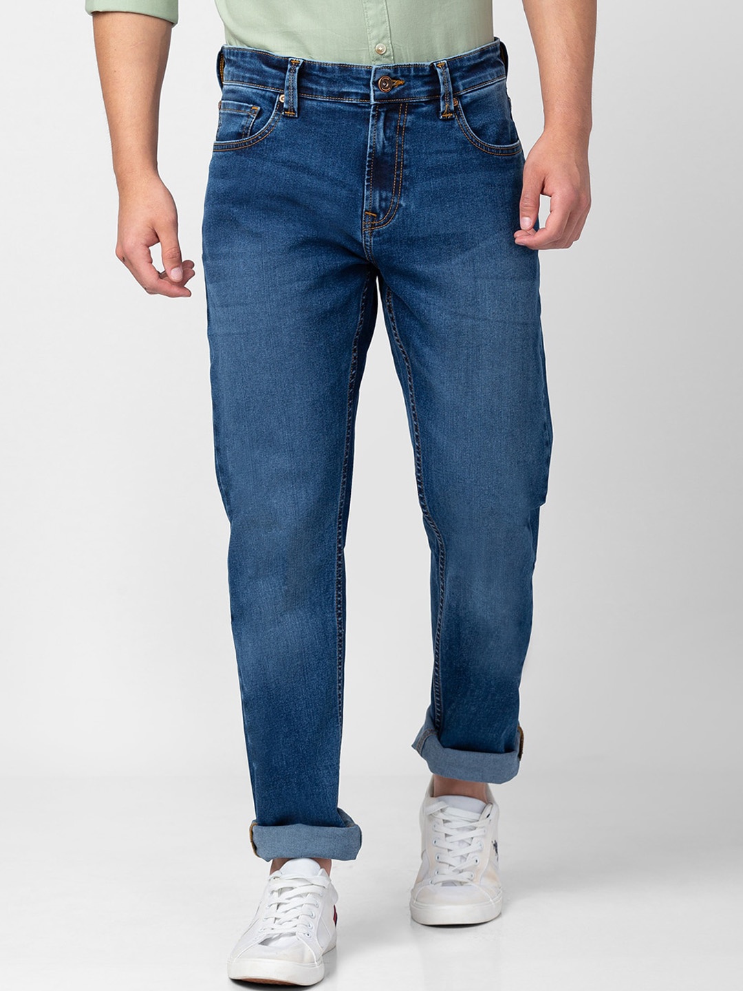 

SPYKAR Men Light Fade Stretchable Cotton Jeans, Blue