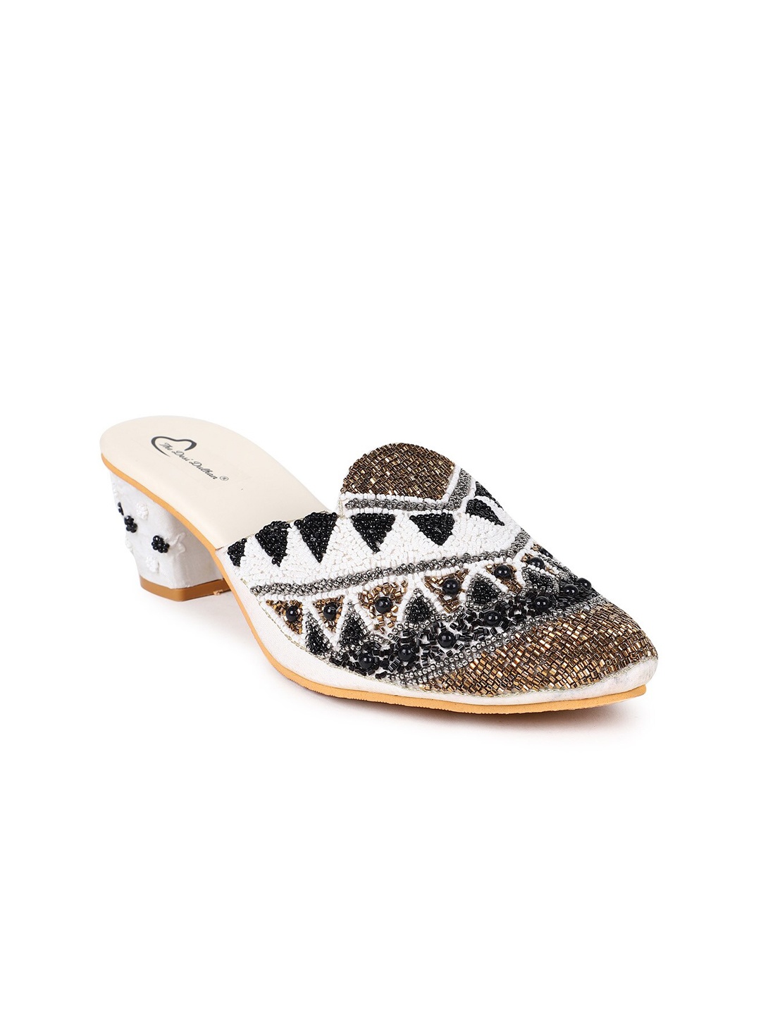 

The Desi Dulhan Embellished Ethnic Block Mules, Black