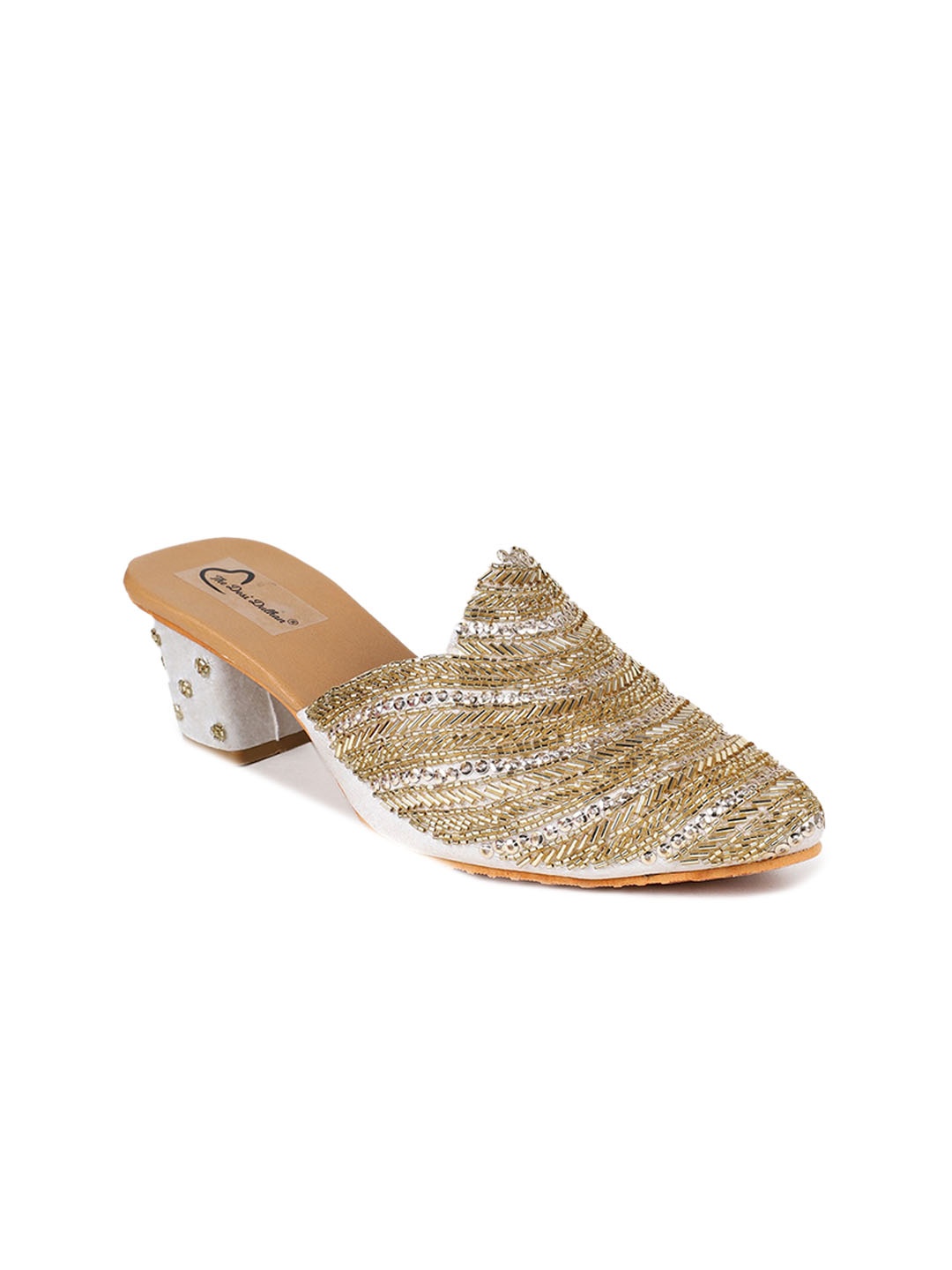 

The Desi Dulhan Ethnic Block Mules, Gold