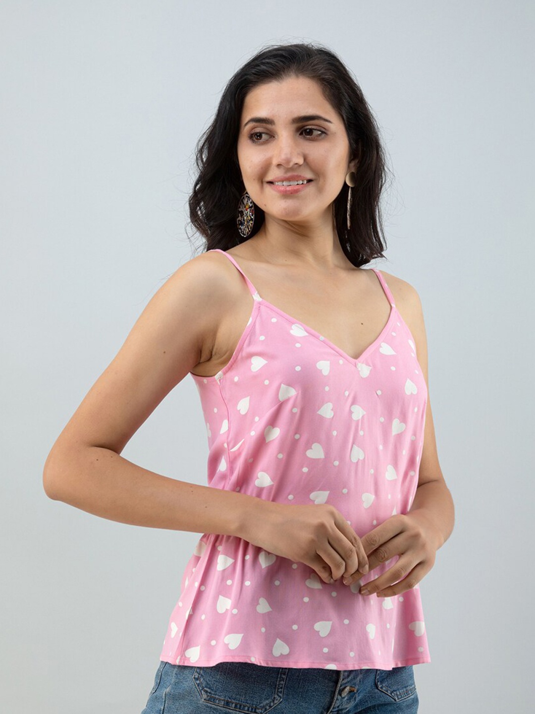 

FLAMBOYANT Pink & White Print Top