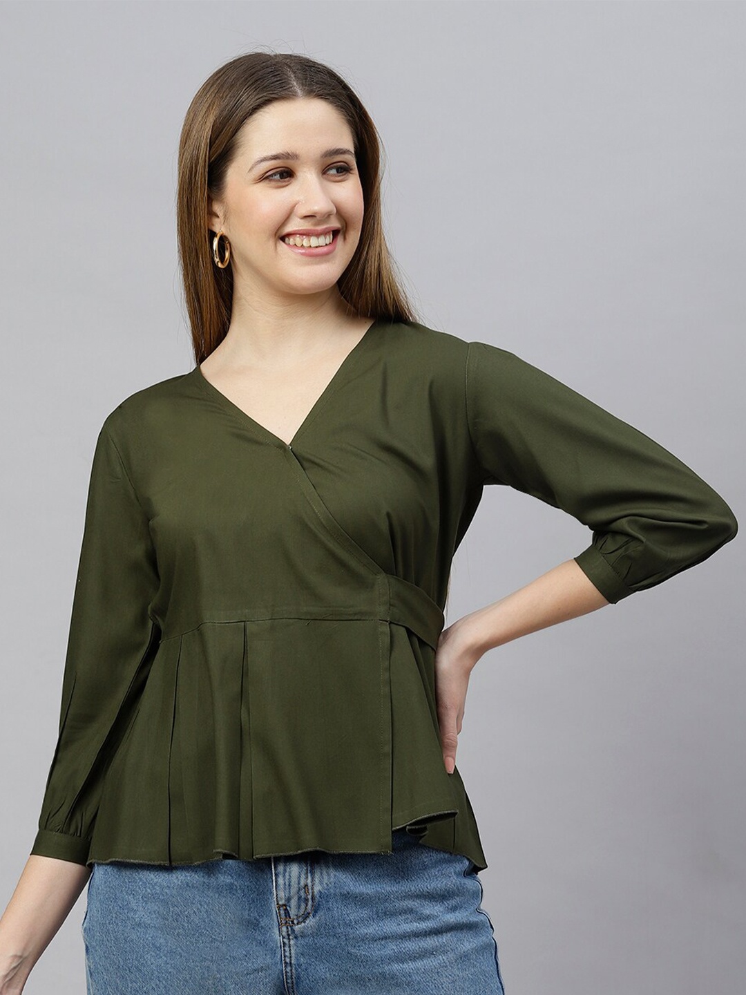 

FLAMBOYANT Wrap Top, Green