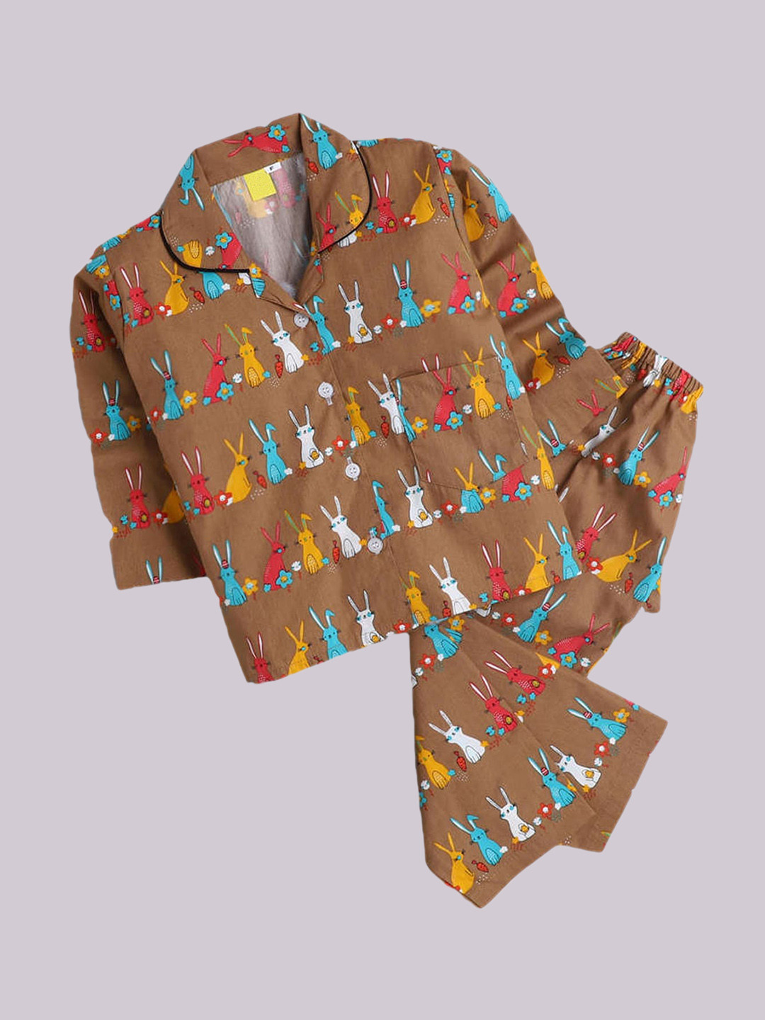 

The Magic Wand Kids Printed Night suit, Brown