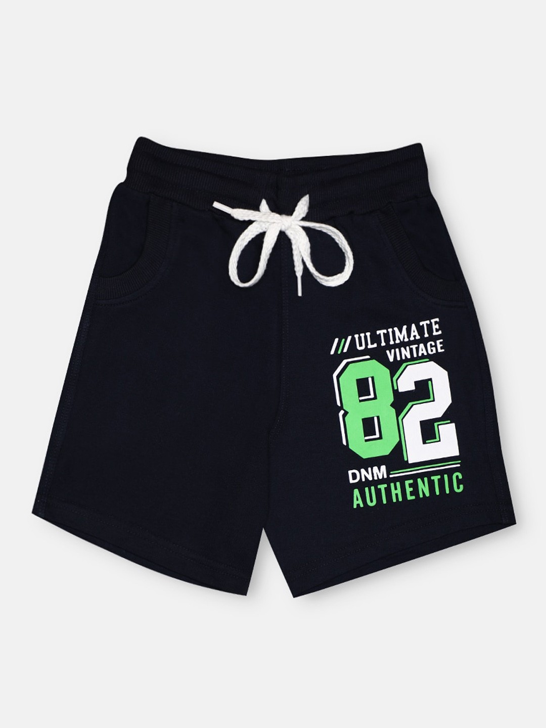 

CHIMPRALA Boys Printed Cotton Shorts, Navy blue