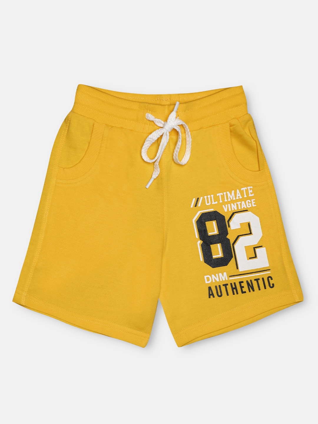 

CHIMPRALA Boys Printed Cotton Shorts, Yellow
