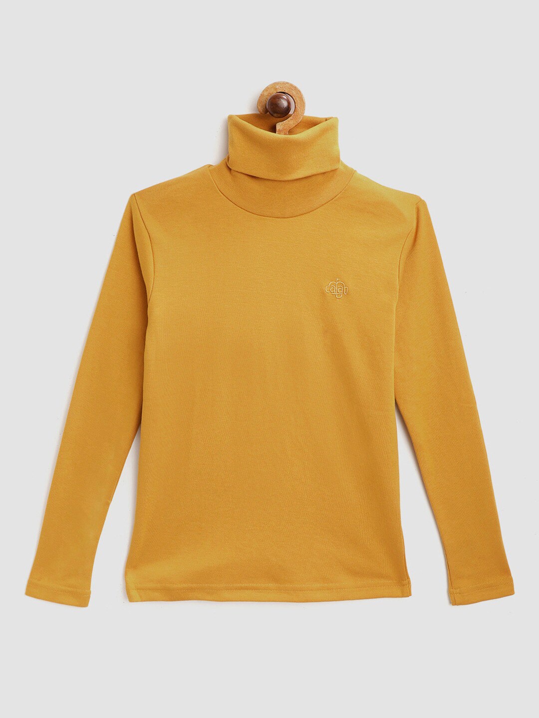 

CHIMPRALA Boys Turtle Neck T-shirt, Mustard