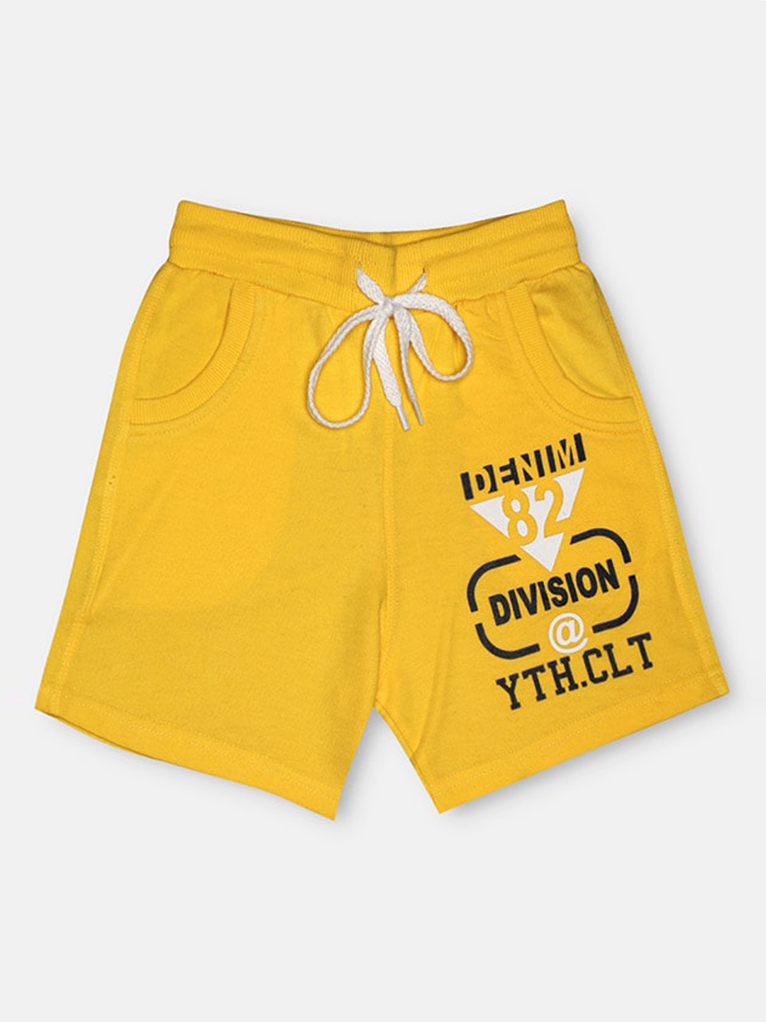 

CHIMPRALA Boys Typography Printed Cotton Outdoor Shorts, Yellow