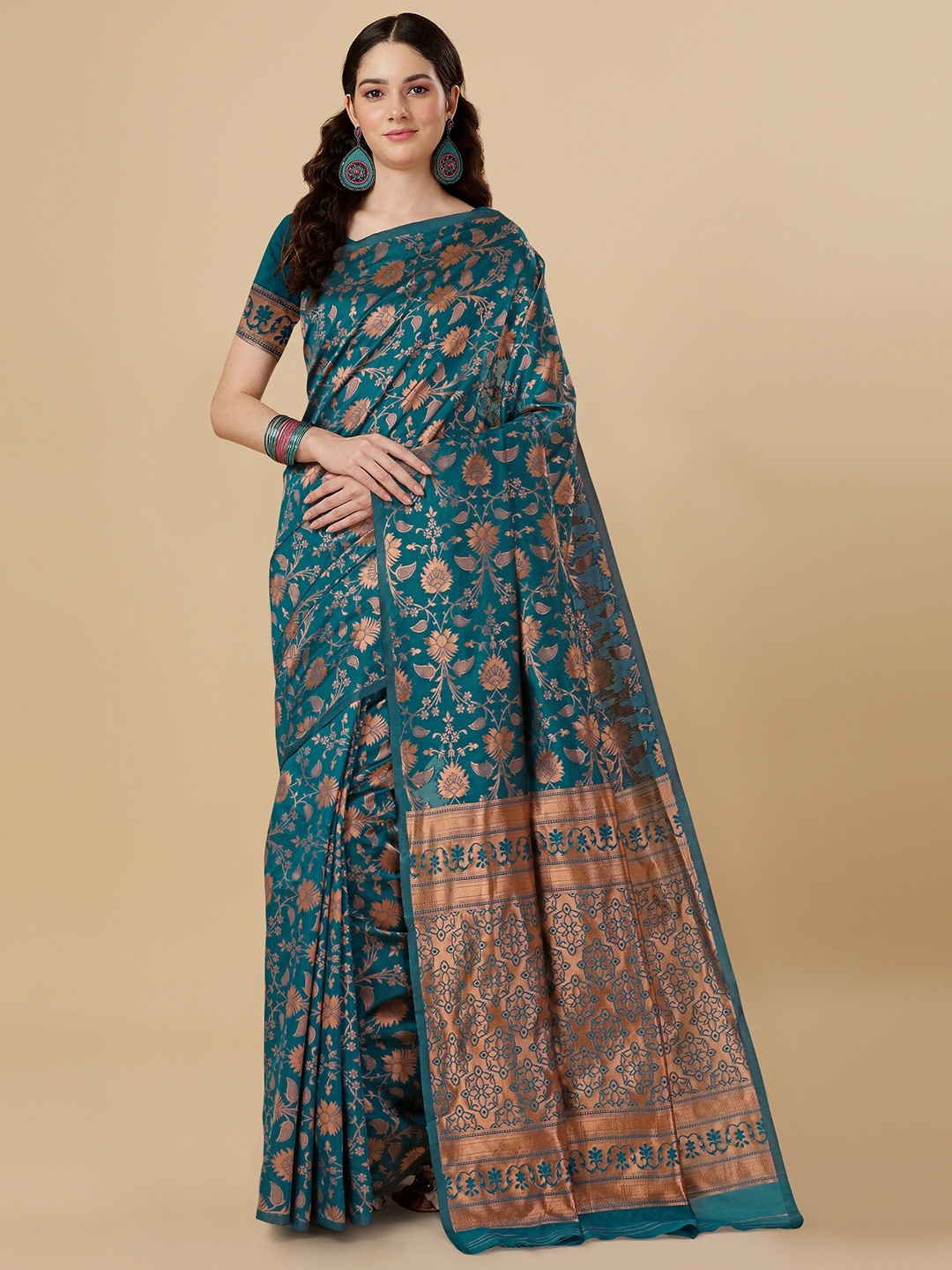 

Fashion Booms Woven Design Zari Art Silk Banarasi Saree, Blue