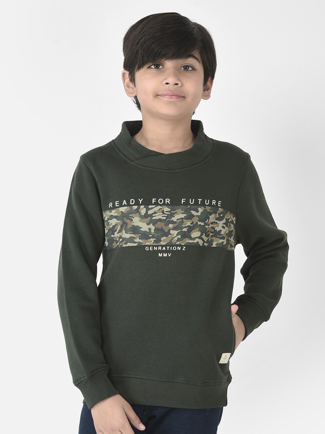 

Crimsoune Club Boys Printed Sweatshirt, Green