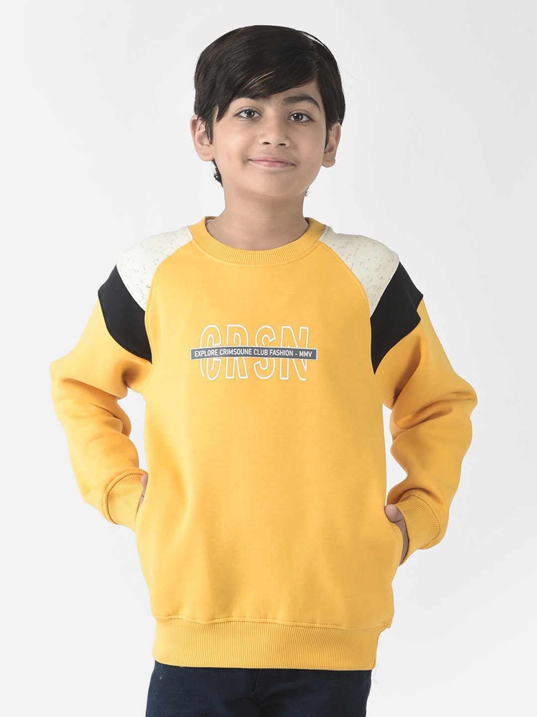 

Crimsoune Club Boys Printed Sweatshirt, Yellow