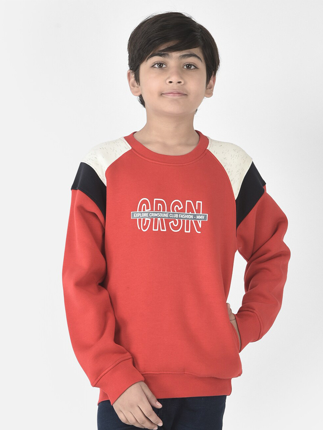 

Crimsoune Club Boys Printed Sweatshirt, Red