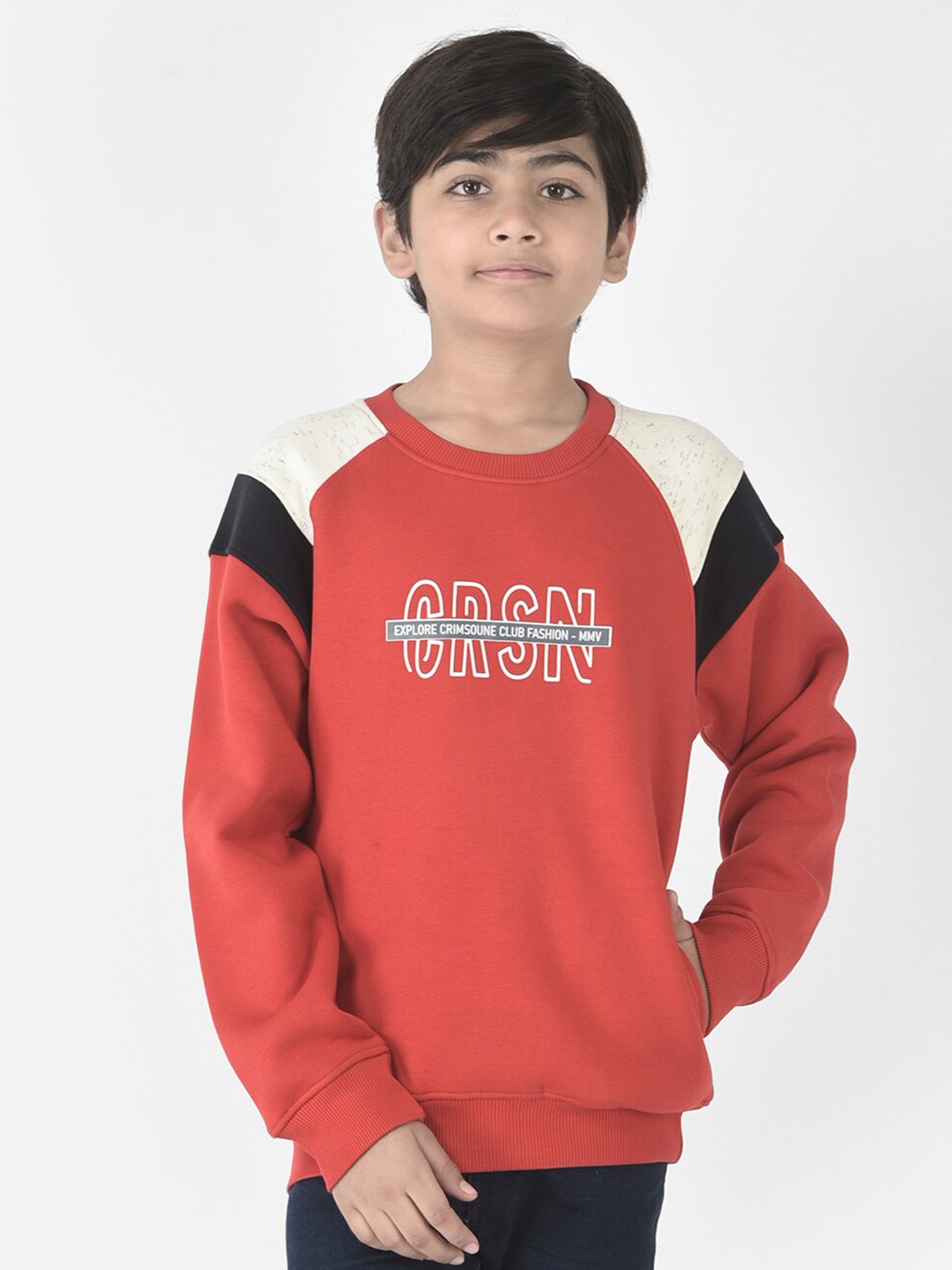 

Crimsoune Club Boys Printed Sweatshirt, Red